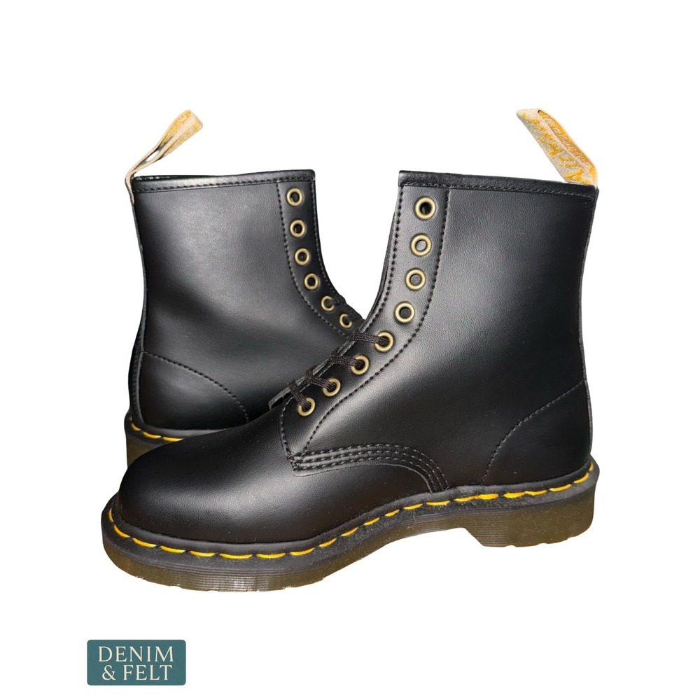 NEW Dr. Martens Vegan 1460 Felix Lace Up Boots Black Felix Rub Off 14045 - Picture 12 of 16
